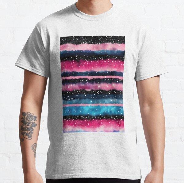 Multicolored Repetitive Warp Patterns Design Tasarım Baskılı Tişört (bol kalıp t-shirt)
