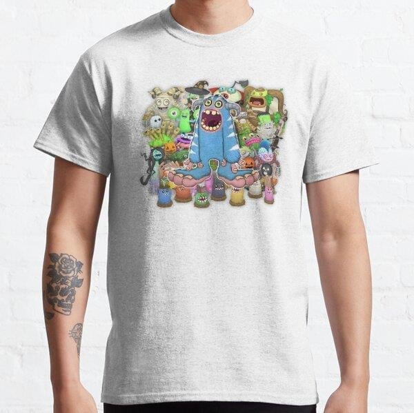 My Singing Monsters characters Mammott Tasarım Baskılı Unisex Tişört (Bol kalıp t-shirt)