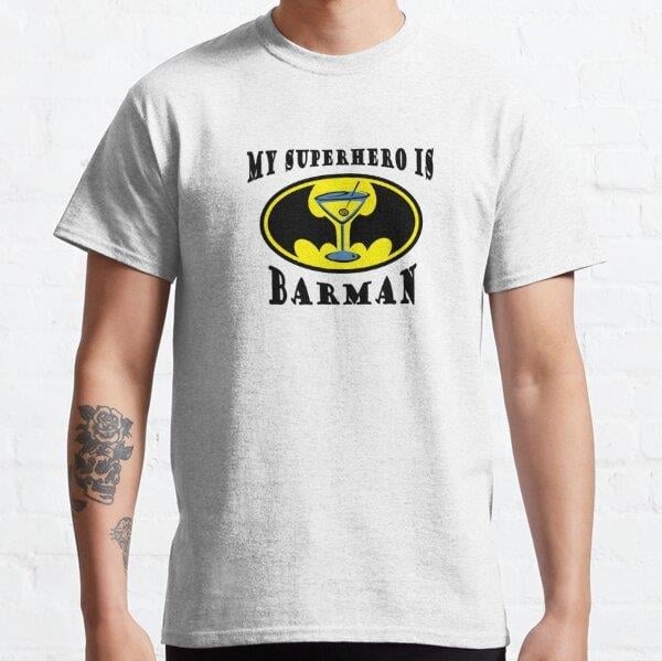 My superhero is Barman Tasarım Baskılı Tişört (bol kalıp t-shirt)