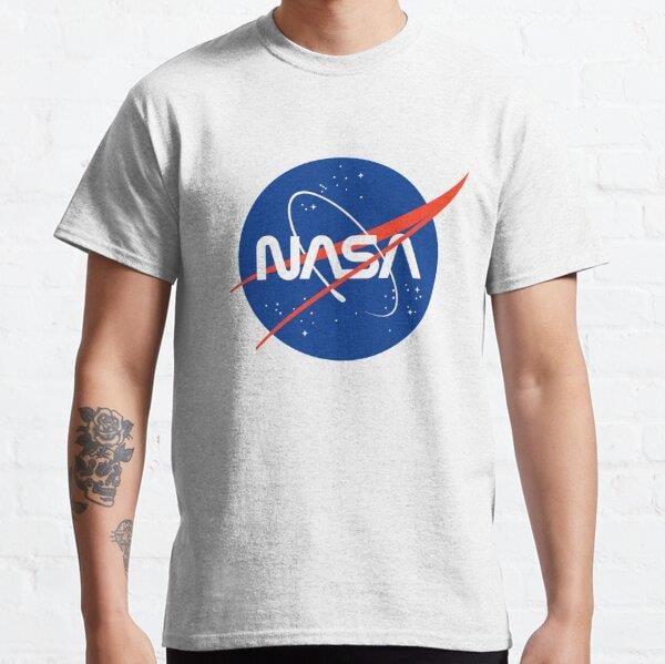 NASA logo Tasarım Baskılı T-Shirt (bol kalıp tişört)