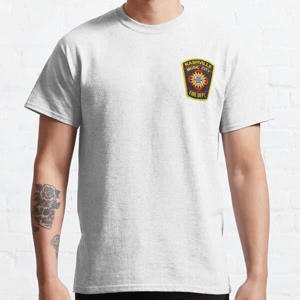 Nashville Tennessee Fire Department Tasarım Baskılı Tişört (Bol kalıp t-shirt)