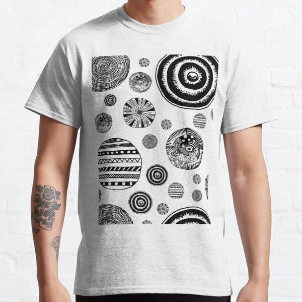 neo primitive patterns in BW Tasarım Baskılı Tişört (bol kalıp t-shirt)