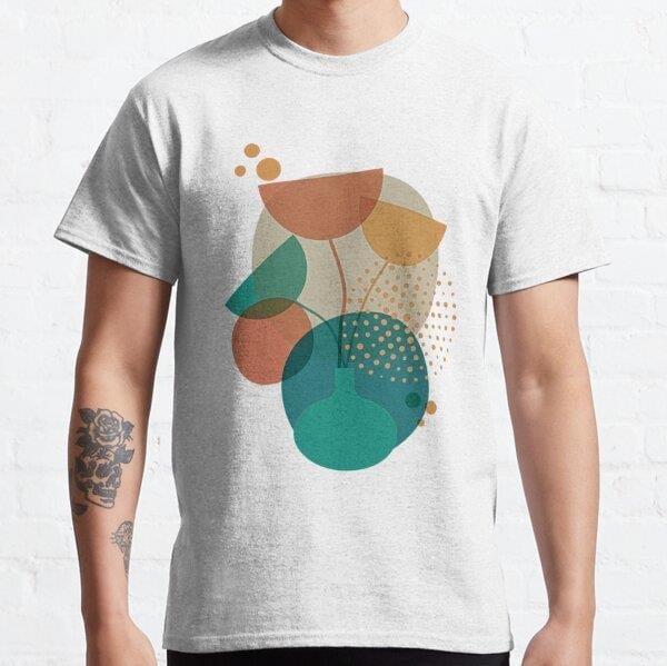 pastel colored floral patterns             Tasarım Baskılı Tişört (bol kalıp t-shirt)