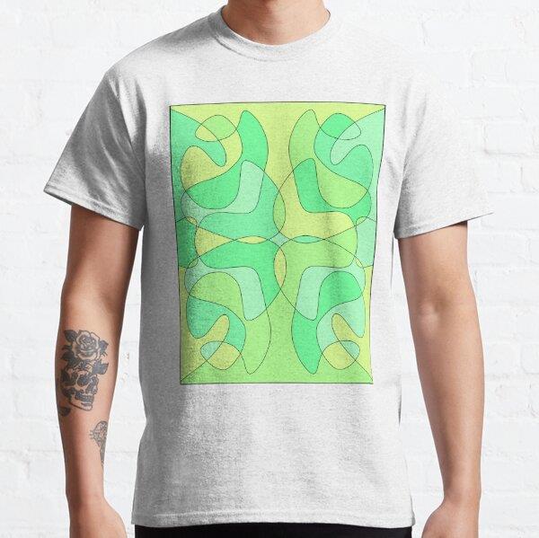pattern green turquoise tones Tasarım Baskılı Tişört (bol kalıp t-shirt)