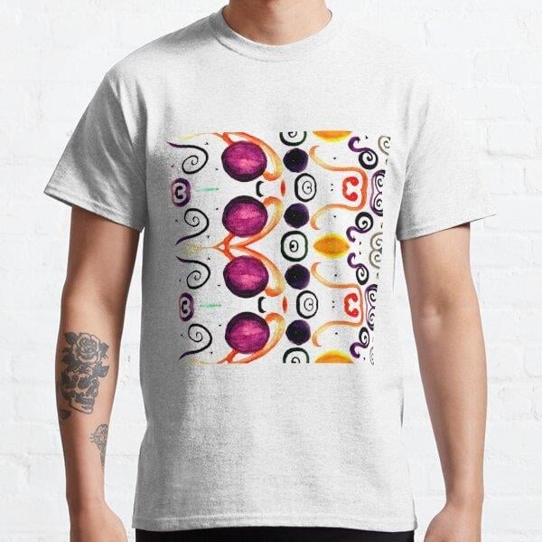 Patterns Tasarım Baskılı Tişört (bol kalıp t-shirt)