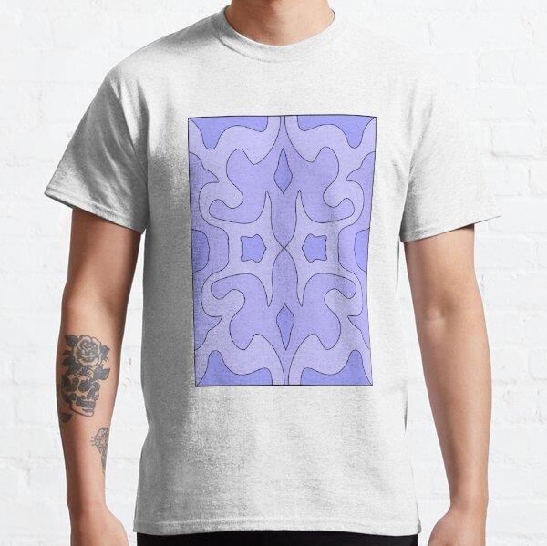 patterns with blue tones Tasarım Baskılı Tişört (bol kalıp t-shirt)