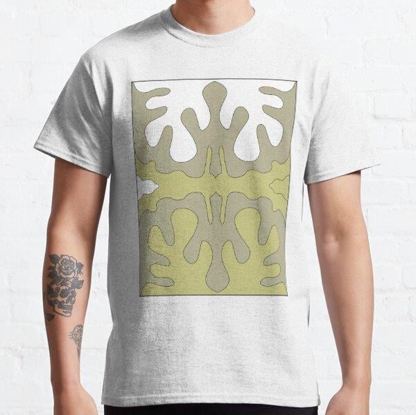 patterns with gray and yellow tones Tasarım Baskılı Tişört (bol kalıp t-shirt)