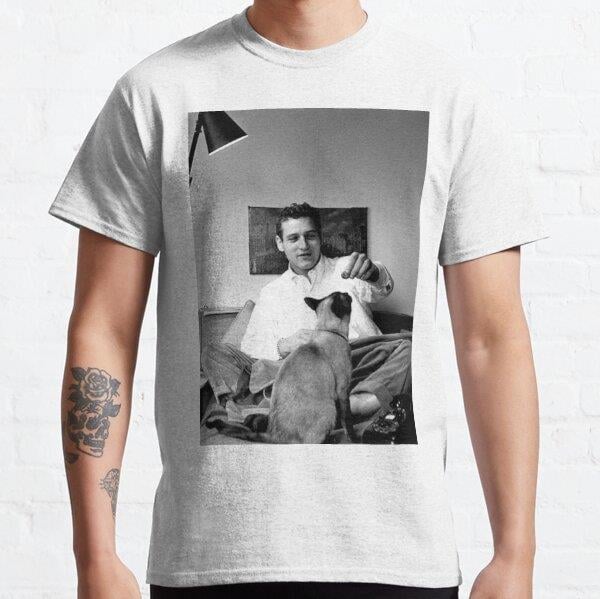 Paul Newman & kitty Tasarım Baskılı Tişört (Bol kalıp t-shirt)