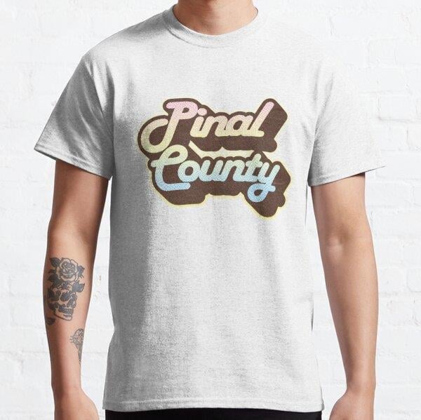 Pinal County, AZ | Retro Streamline Tasarım Baskılı T-Shirt (bol kalıp tişört)
