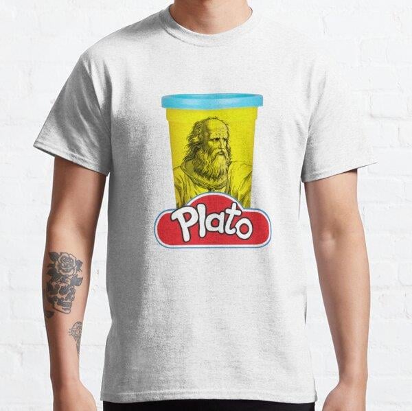 Plato Play Doh Philosophy pun Tasarım Baskılı T-Shirt (bol kalıp tişört)