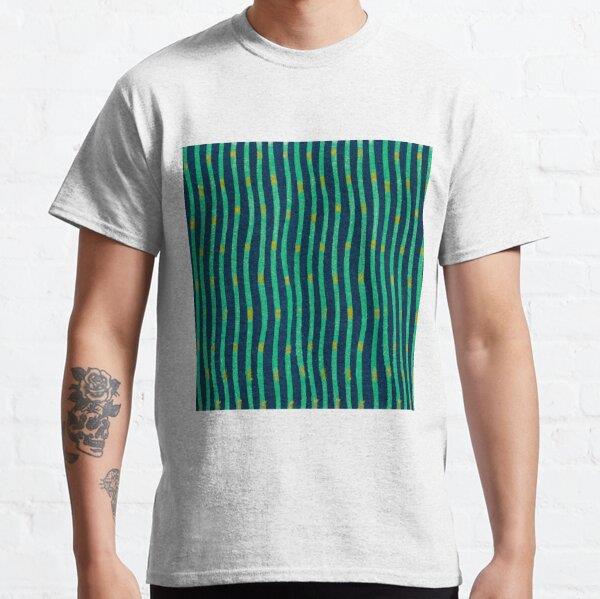Playful green lines Tasarım Baskılı Tişört (bol kalıp t-shirt)