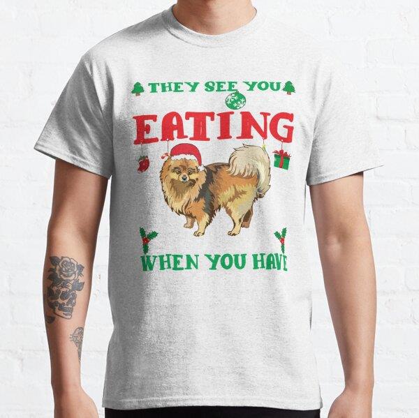 Pomeranian Christmas fun Tasarım Baskılı Tişört (Rahat Kalıp T-shirt)