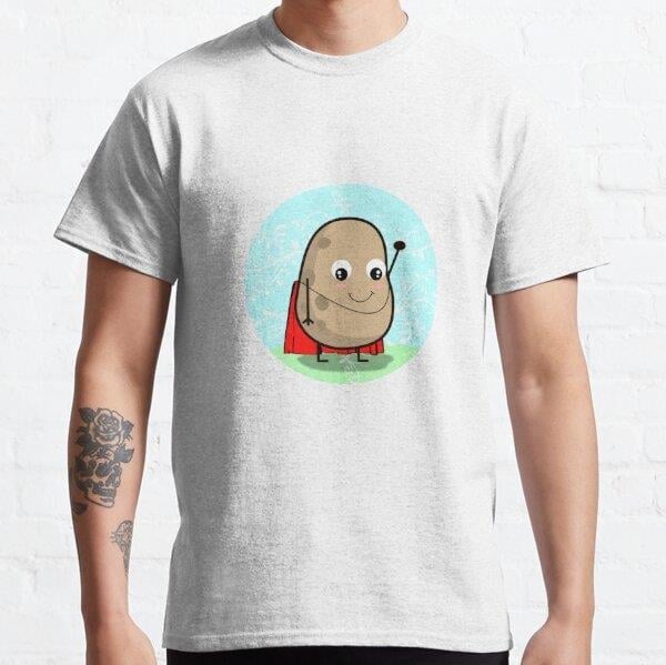 Potato Hero Tasarım Baskılı Tişört (bol kalıp t-shirt)