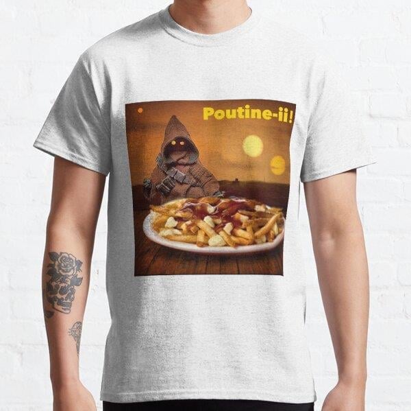 Poutinnii! Tasarım Baskılı Tişört (Bol kalıp t-shirt)