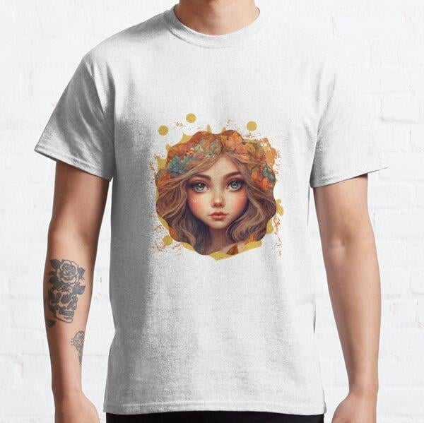 Pretty Fall Tasarım Baskılı Tişört (Rahat kalıp t-shirt)