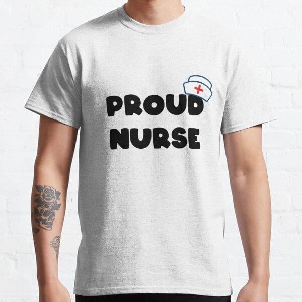 Proud Nurse Tasarım Baskılı T-Shirt (Bol kalıp tişört)