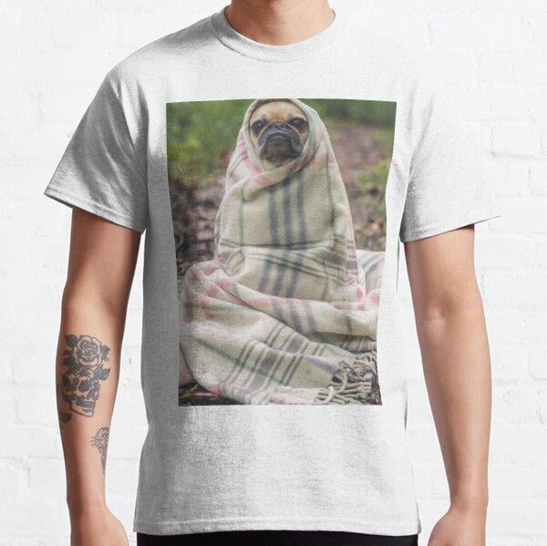 Pug Dog Pet Animals Blanket Cute  Tasarım Baskılı Tişört (Bol kesim t-shirt)