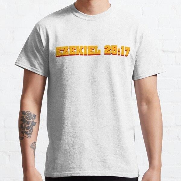Pulp Fiction Ezekiel 25:17 Tasarım Baskılı Tişört (Bol kalıp t-shirt)