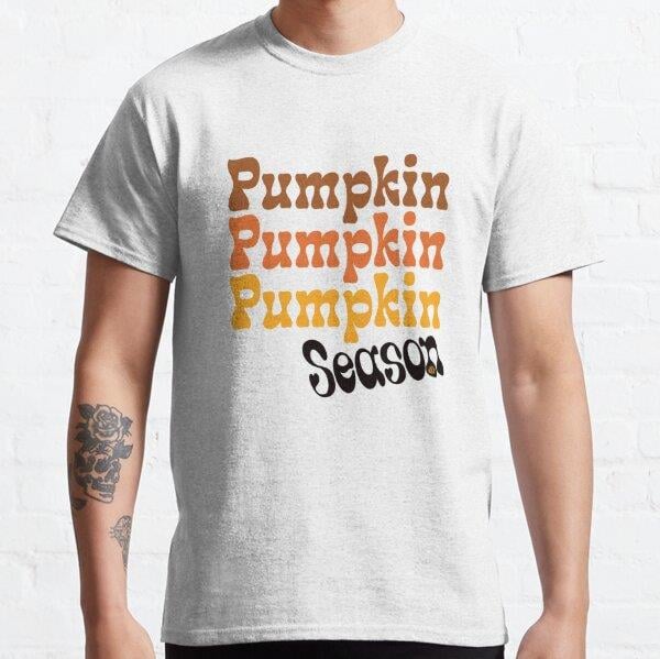 Pumpkin Season Sweatshirt, Retro, by DAM Creative, Tasarım Baskılı Tişört (Rahat kalıp t-shirt)