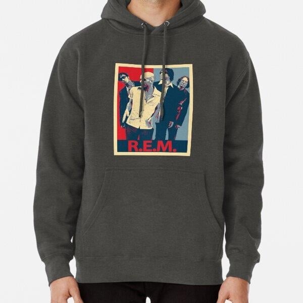 R E M Band Tasarım Baskılı Kapşonlu Sweatshirt
