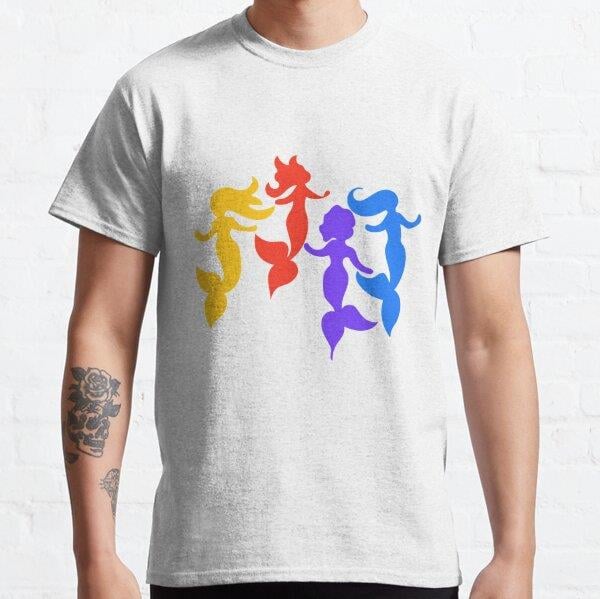 Rainbow mermaids Tasarım Baskılı Tişört (Bol kesim t-shirt)
