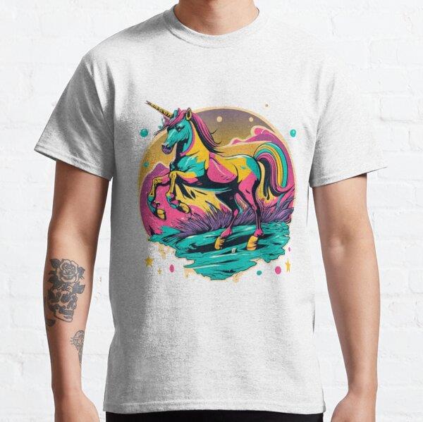 Rainbow Unicorn Tasarım Baskılı Tişört (Bol kesim t-shirt)