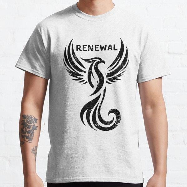Renewal Phoenix Bird Tasarım Baskılı Tişört (Bol kesim t-shirt)