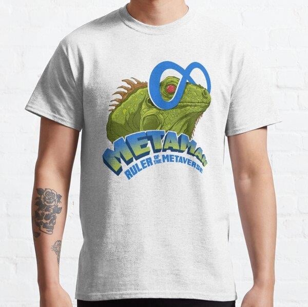 Reptilian Meta Man Lizard People Meme Tasarım Baskılı Tişört (bol kalıp t-shirt)