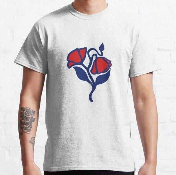 Retro Flowers Tasarım Baskılı Tişört (Bol kesim t-shirt)