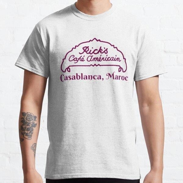Rick’s Café Tasarım Baskılı Tişört (Bol kalıp t-shirt)