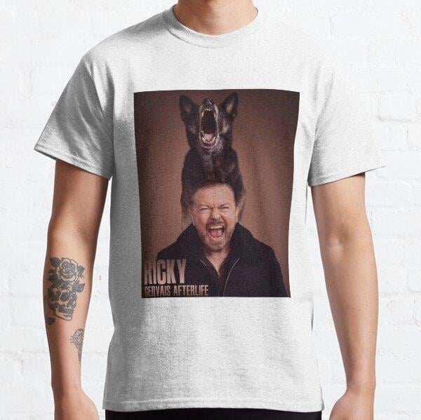 Ricky gervais afterlife friend   Tasarım Baskılı Tişört (Rahat Kalıp T-shirt)