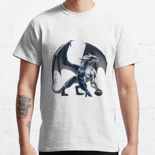 Right-Facing Star Dragon with Football Tasarım Baskılı Tişört (Bol kesim t-shirt)