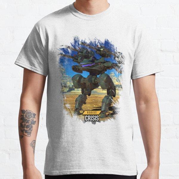 Robot Crisis at War Zone Tasarım Baskılı Unisex Tişört (Bol kalıp t-shirt)
