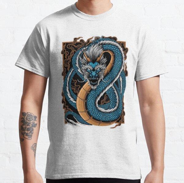 samurai and dragon Tasarım Baskılı T-Shirt (Bol kalıp tişört)