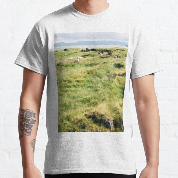 Sheep Animals Farm Fields Grass Country  Tasarım Baskılı Tişört (Bol kesim t-shirt)