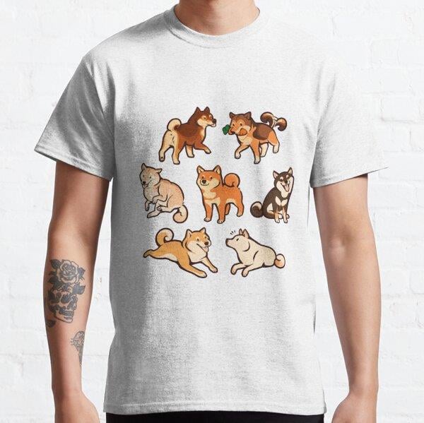 shibes in blue Tasarım Baskılı Tişört (bol kalıp t-shirt)
