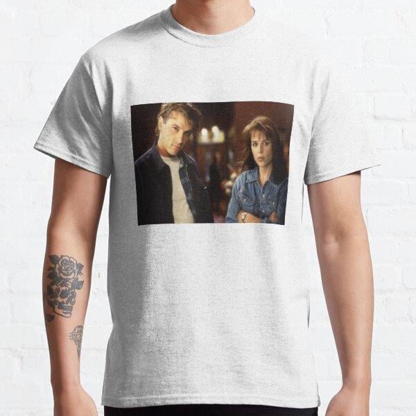 Skeet Ulrich & Neve Campbell Tasarım Baskılı Tişört (Bol kalıp t-shirt)