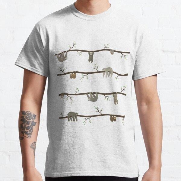 sloths Tasarım Baskılı Tişört (bol kalıp t-shirt)