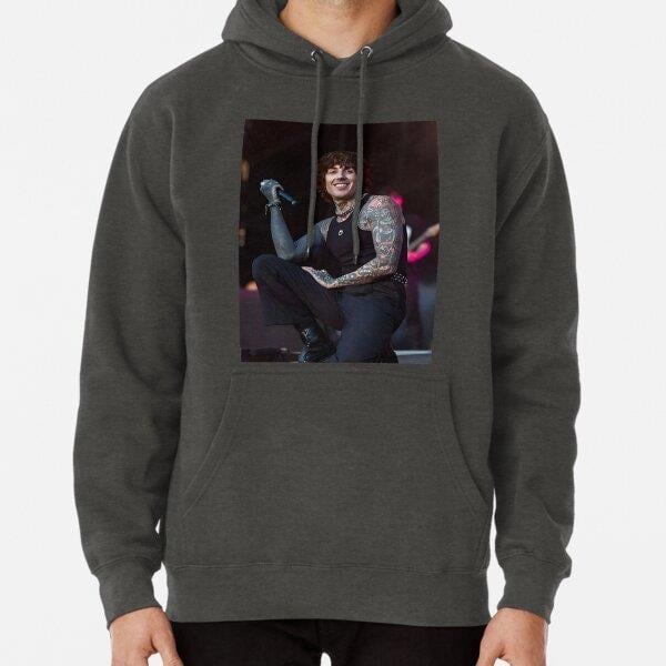 Smiley Oli Sykes Tasarım Baskılı Kapşonlu Sweatshirt