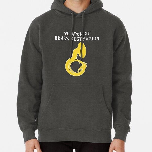 Sousaphone - WEAPON OF BRASS DESTRUCTION - Funny Sousaphone Gift, marching band, brass band Tasarım Baskılı Kapşonlu Sweatshirt