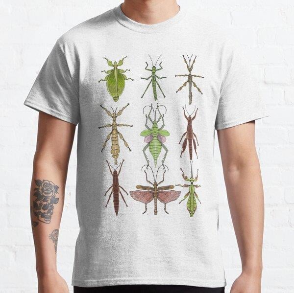 Stick insect Phasmatodea Pattern Tasarım Baskılı Tişört (bol kalıp t-shirt)