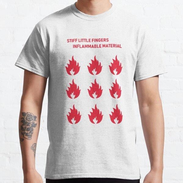 Stiff Little Finger Band - Inflammable Material Tasarım Baskılı Tişört (Bol kalıp t-shirt)