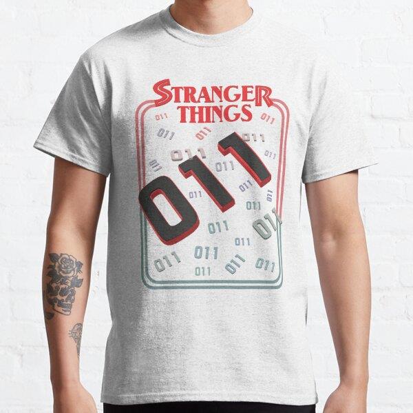STRANGER THINGS, Eleven, 11, 011 ( teal blue background) Tasarım Baskılı T-Shirt (bol kalıp tişört)