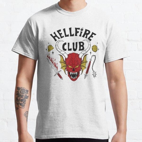 Stranger Things Hellfire Club x Mystic Heart color Tasarım Baskılı T-Shirt (bol kalıp tişört)
