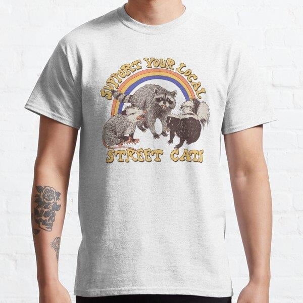 Street Cats Tasarım Baskılı T-Shirt (bol kalıp tişört)