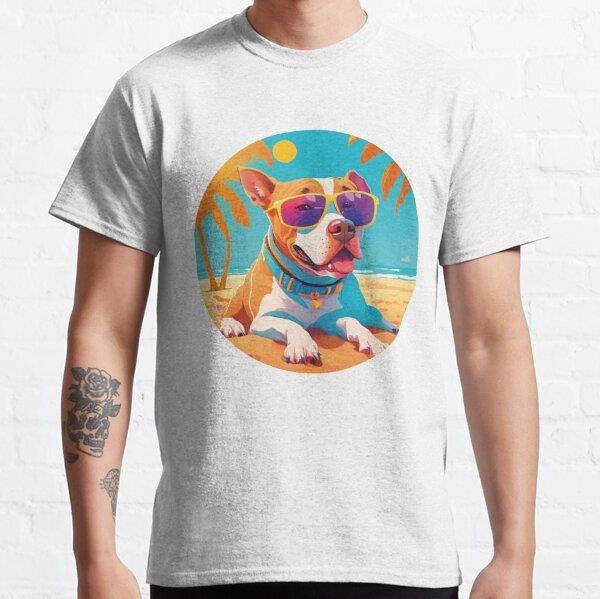 summer patterns with flamingos and pineapples (pitbull) Tasarım Baskılı Tişört (bol kalıp t-shirt)