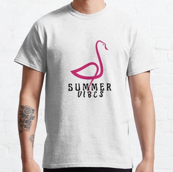 summer patterns with flamingos and pineapples Tasarım Baskılı Tişört (bol kalıp t-shirt)