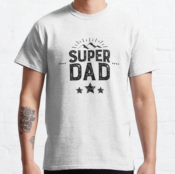 Super Dad, Father Day Gift for a Superhero, Superhero Party, Present for a Super DAD! Tasarım Baskılı Tişört (bol kalıp t-shirt)