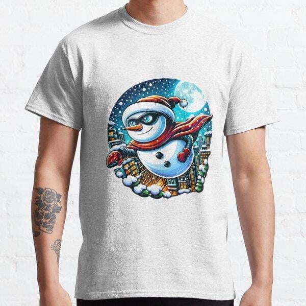 Super Snowmans Nighttime Adventure Tasarım Baskılı Tişört (bol kalıp t-shirt)