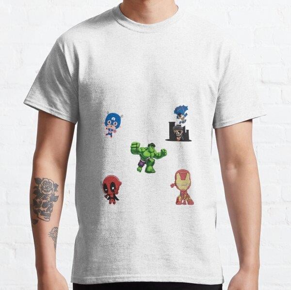 Superhero Tasarım Baskılı Tişört (bol kalıp t-shirt)